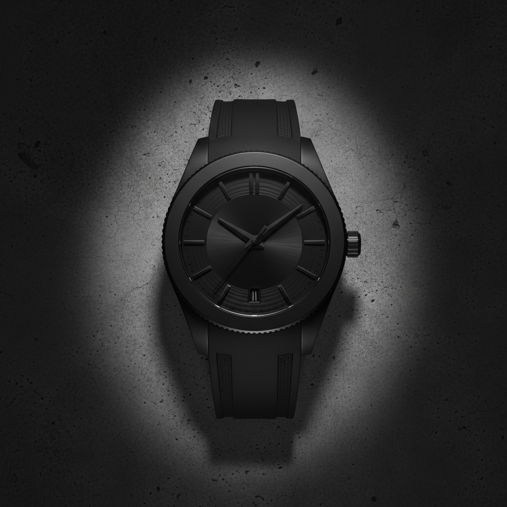 Black Ceramic Stealth Watch front view