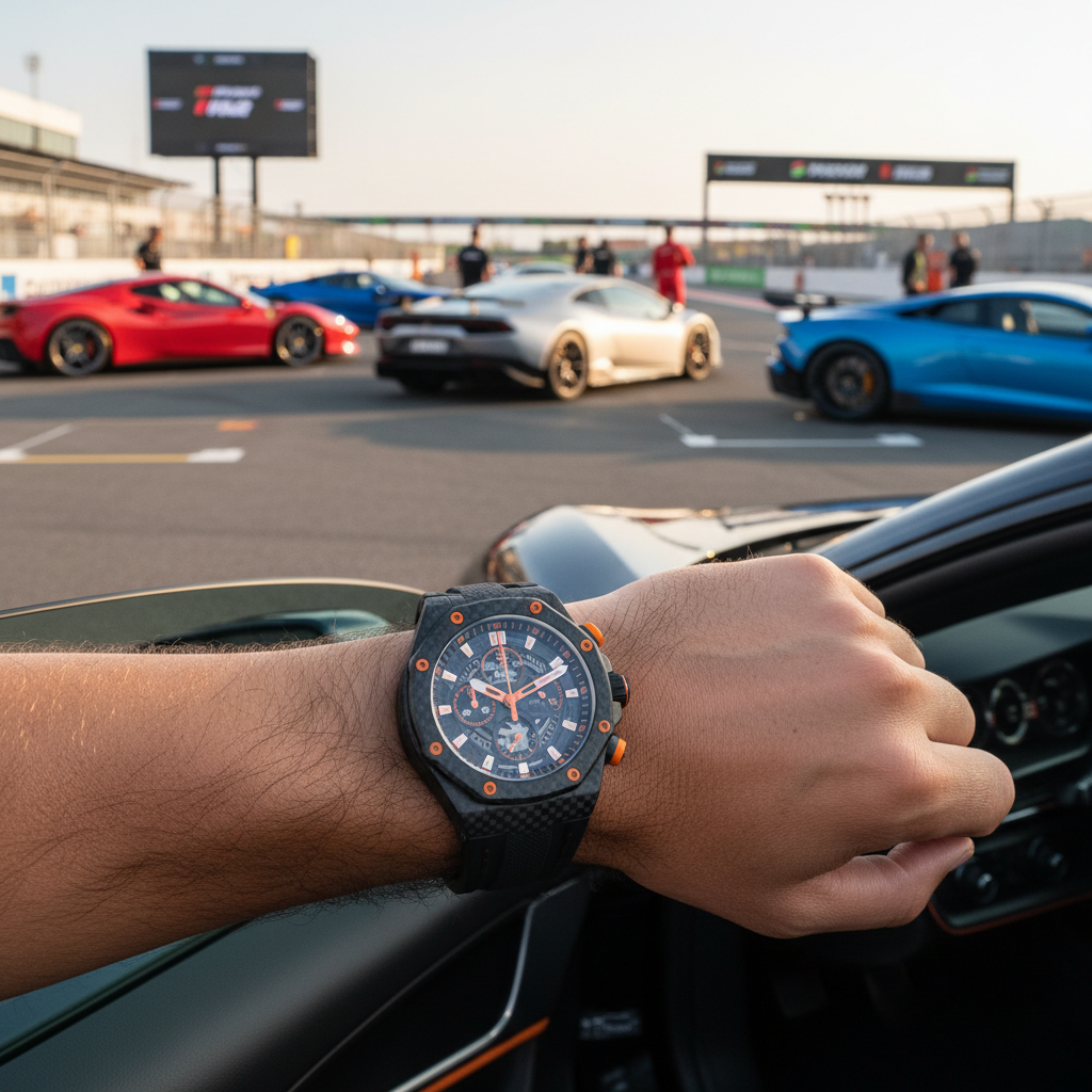 Carbon Fiber Sport Luxury Watch lifestyle racing circuit