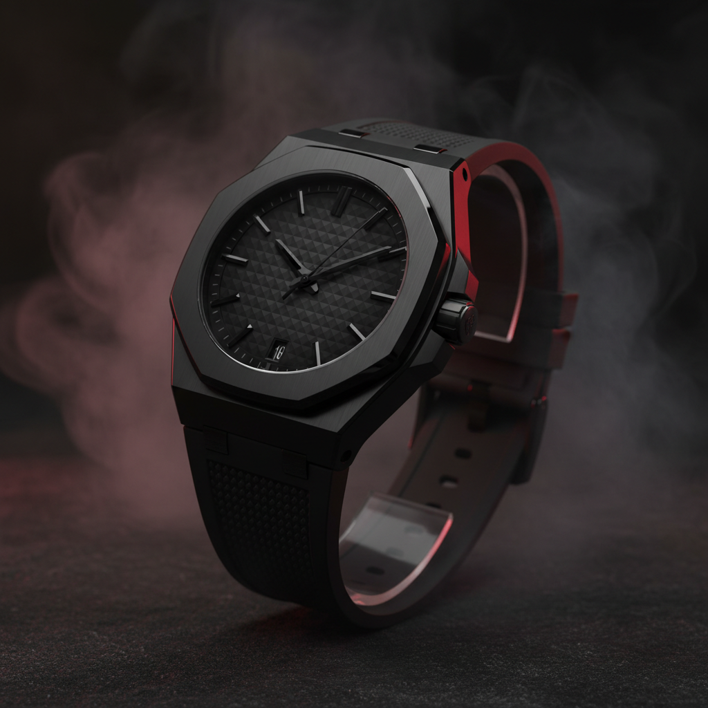 Black Ceramic Stealth Watch angled view