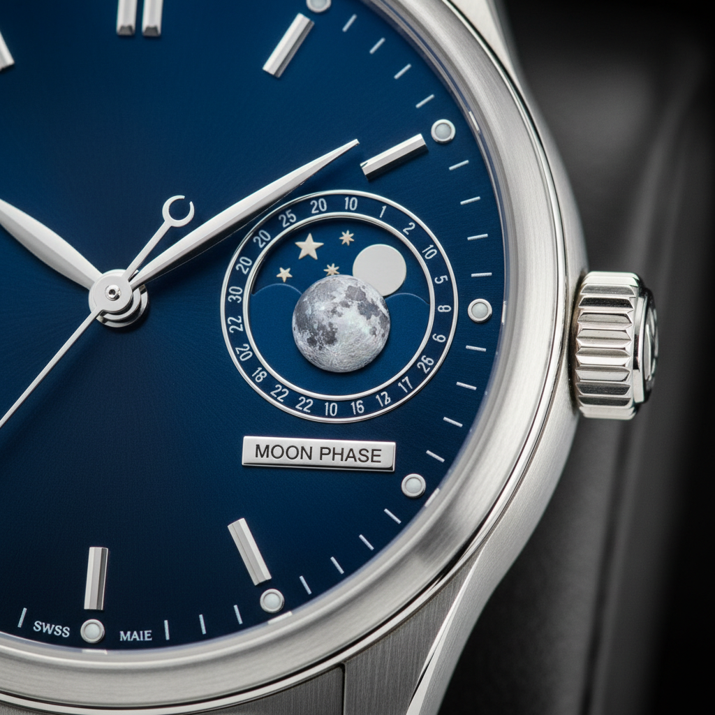 Celestial Moon Phase Watch complication detail